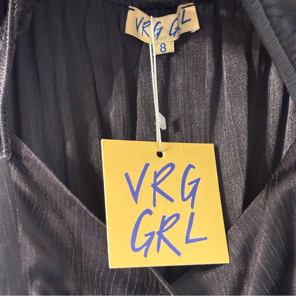 VRG GRL Au Revoir Bias Cut Maxi Dress in Black Size 4 - Picture 6 of 7